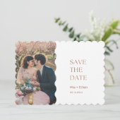 Brown White日付モダンカード招待状 セーブザデート (スタンド正面)