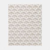 Brown white ethnic African traditional pattern フリースブランケット (正面)