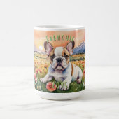 Brown & White Frenchie: Your Morning's Delight コーヒーマグカップ (中央)