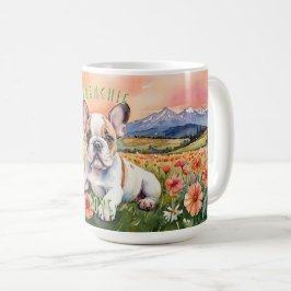 Brown & White Frenchie: Your Morning's Delight コーヒーマグカップ