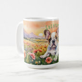 Brown & White Frenchie: Your Morning's Delight コーヒーマグカップ (正面左)