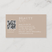 Brown & White Minimal Elegant, Salon QR Code 名刺 (裏面)