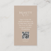Brown & White Minimal Salon QR Code Loyalty 名刺 (裏面)