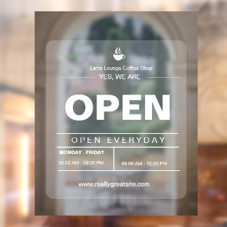 Brown & White Minimalistカフェ公開発表 ウィンドウサイン