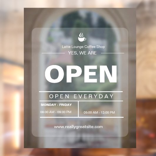 Brown & White Minimalistカフェ公開発表 ウィンドウサイン (シート2)