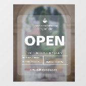 Brown & White Minimalistカフェ公開発表 ウィンドウサイン (シート)