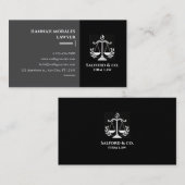 Brown & White Minimalist Attorney Modern Lawyer 名刺 (正面/裏面)