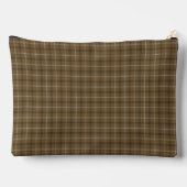 Brown White Plaid Classic Pattern Retro アクセサリーポーチ (裏面)