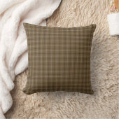 Brown White Plaid Classic Pattern Rustic クッション (ブランケット)