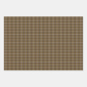 Brown White Plaid Classic Pattern Rustic ラッピングペーパーシート (正面3)