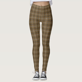 Brown White Plaid Classic Pattern Rustic レギンス