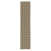 Brown White Plaid Classic Pattern Table Runner ショートテーブルランナー (正面)
