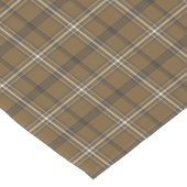 Brown White Plaid Classic Pattern Table Runner ショートテーブルランナー (コーナー)
