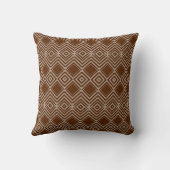 Brown & White Plaid Throw Pillow  クッション (裏面)
