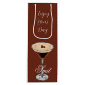 Brown & White Retro Minimalist Wine Gift Bag ワインギフトバッグ (正面)