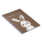Brown White Some Bunny is Happy ノートブック (右側)