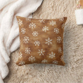 Brown White Winter Snowflakes Christmas クッション (ブランケット)