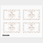 Brown White Word Cloud Frame製品ラベルハート 長方形シール (シート)