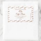 Brown White Word Cloud Frame製品ラベルハート 長方形シール (バッグ)