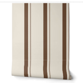 Brown Wide Grain Sack Stripe 壁紙