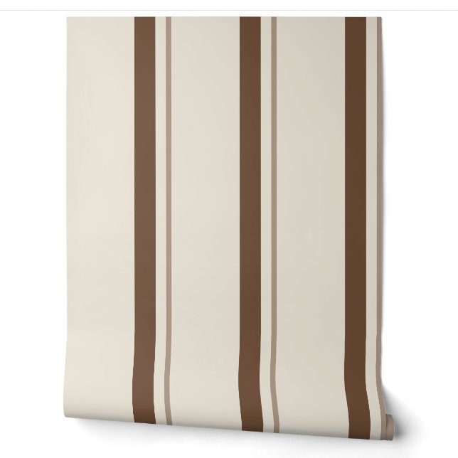 Brown Wide Grain Sack Stripe 壁紙 (ほどく)