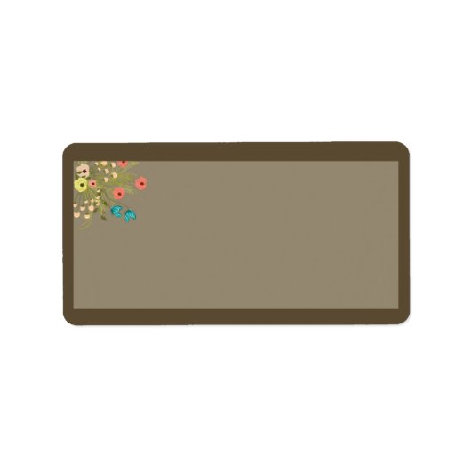 Brown Wildflowersのメー結婚リング住所 シール (正面)