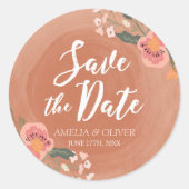 Brown Woodとフローラ素朴の保存日 ラウンドシール (正面)