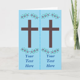 Brown Wood Cross Your Text Bookmarkグリーティングカード カード