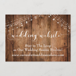 Brown Wood & Lights素朴のWebサ結婚イト エンクロージャーカード