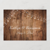 Brown Wood & Lights素朴のWebサ結婚イト エンクロージャーカード (裏面)