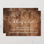 Brown Wood & Lights素朴のWebサ結婚イト エンクロージャーカード (正面/裏面)