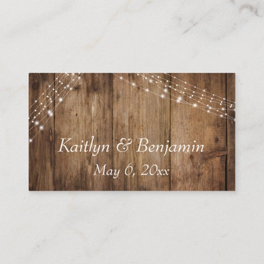 Brown Wood & Lights素朴のWebサ結婚イト エンクロージャーカード (裏面)