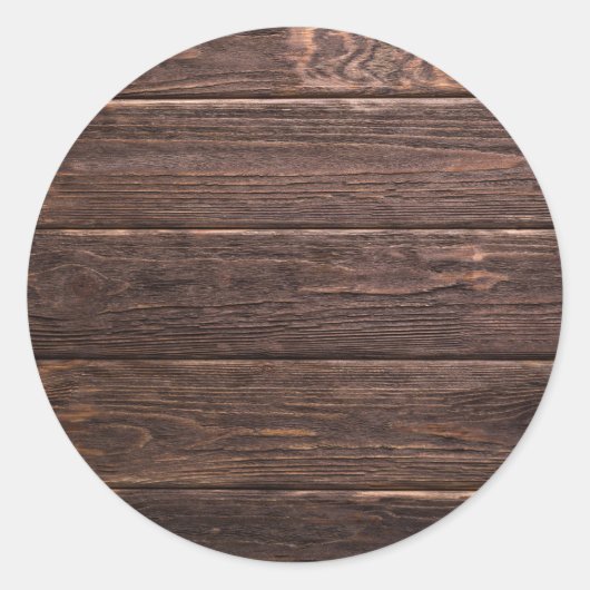 Brown Wood Wall Boardsテクスチャ ラウンドシール (正面)