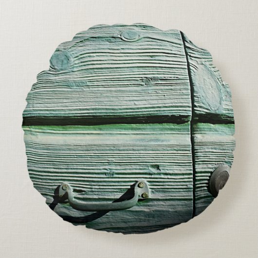 Brown wooden drawer ラウンドクッション (正面)