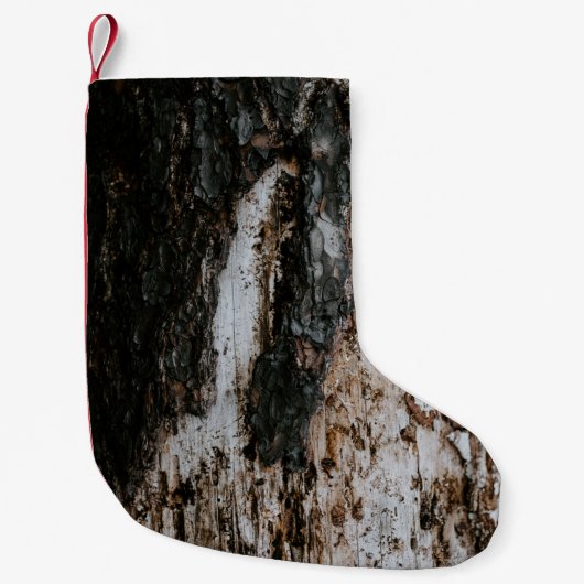 Brown wooden log スモールクリスマスストッキング (正面)