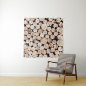 Brown wooden log lot タペストリー (インサイチュ(横))