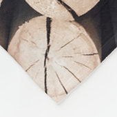 Brown wooden log lot フリースブランケット (角)