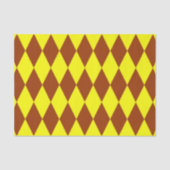Brown Yellow Harlequin Checkered Design  薄葉紙 (正面)