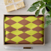 Brown Yellow Harlequin Checkered Design  薄葉紙 (ギフト)