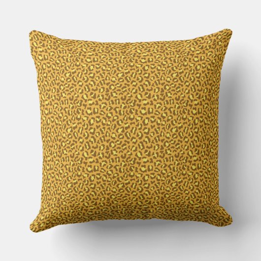 brown yellow leopard skin pattern クッション (裏面)