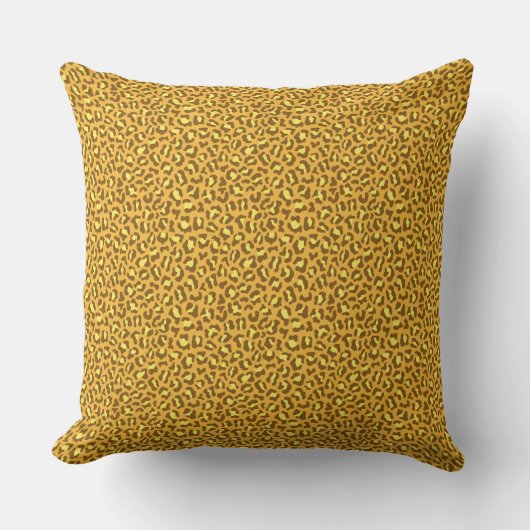 brown yellow leopard skin pattern クッション (正面)