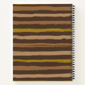 Brown & Yellow Stripes Personalized Names ノートブック (裏面)