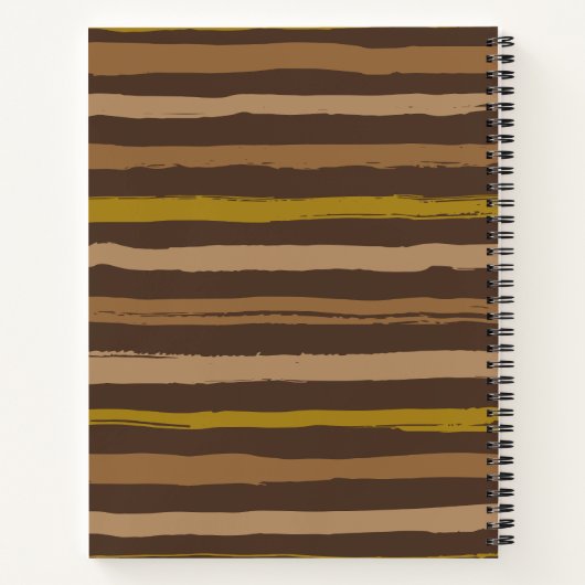 Brown & Yellow Stripes Personalized Names ノートブック (裏面)