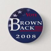 Brownback 2008ボタン 缶バッジ (正面)