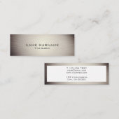 BrownGoldのモダンな金属スタイルの小型名刺 スキニー名刺 (正面/裏面)