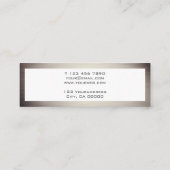 BrownGoldのモダンな金属スタイルの小型名刺 スキニー名刺 (裏面)