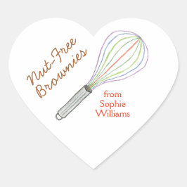 Brownie baking labels / Nut free brownies ハートシール