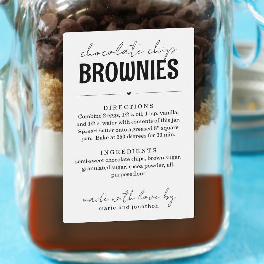 Brownie Mix in a Jar Gift フードラベル