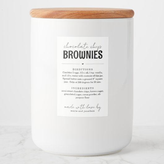 Brownie Mix in a Jar Gift フードラベル (正面)