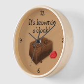 'Brownie O'Clock'ケーキをテーマにしたフードグラフィック 壁時計 (傾斜)